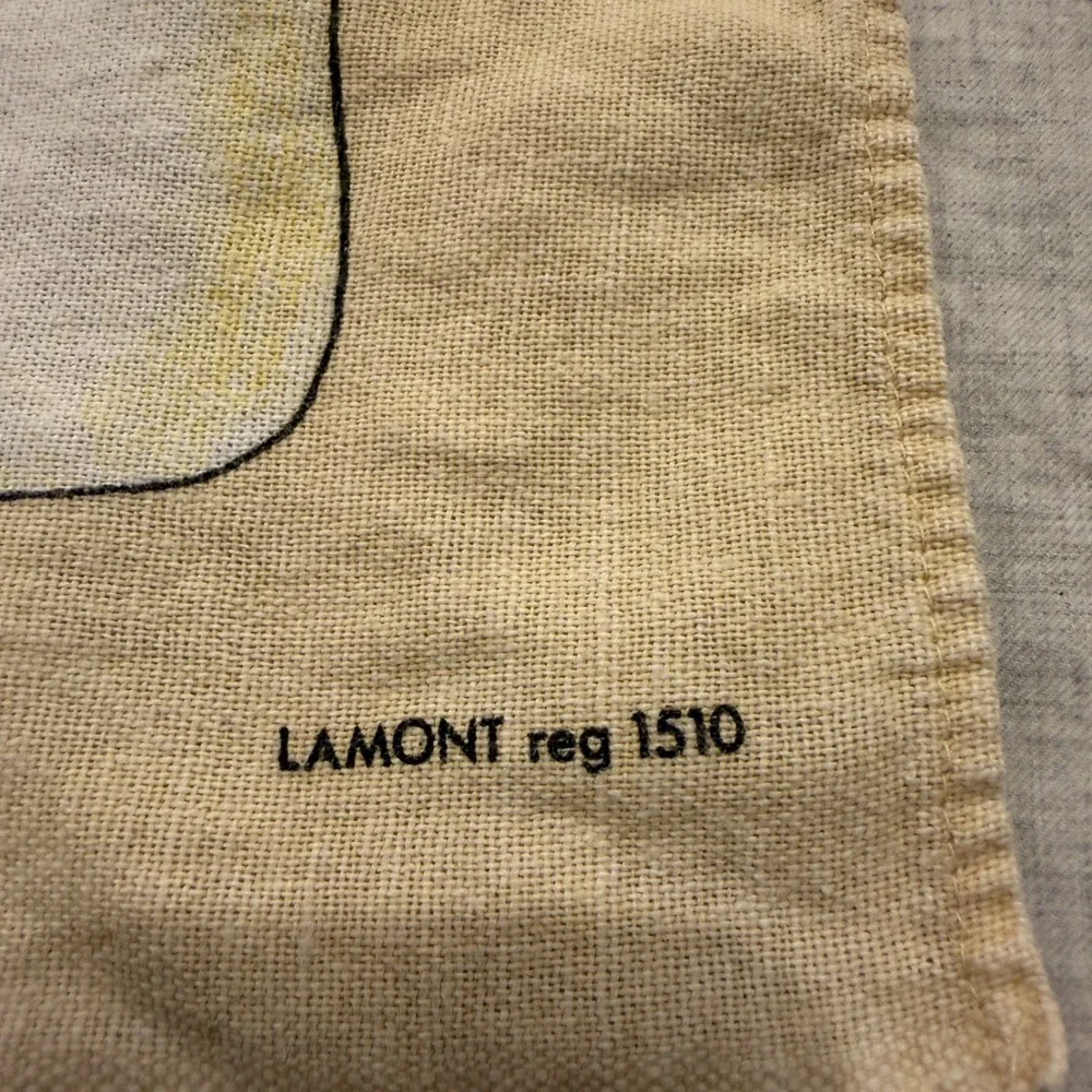 Vintage Lamont Scottie Dog Bagpipes Tea Towel Linen Cotton Made in UK Scottish